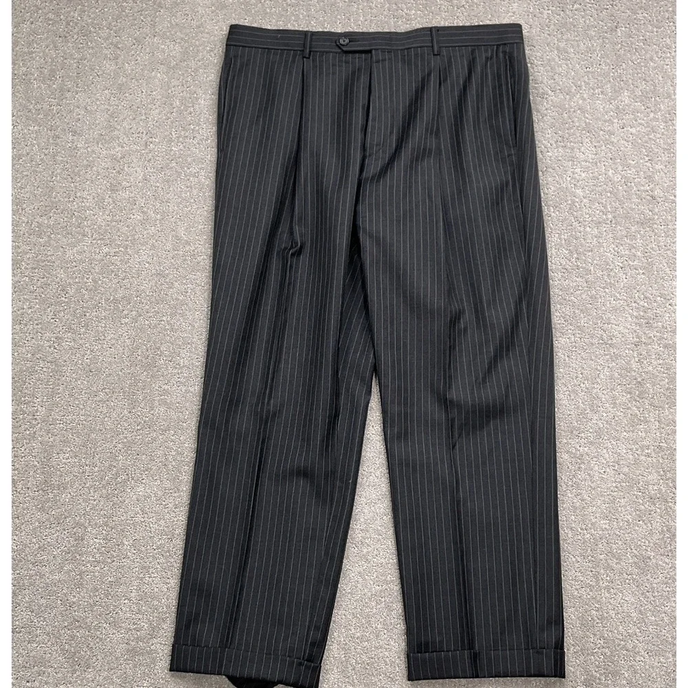 Jones New York Suit‎ Men 42R 37W 28L Gray Pinstripe Classic Career Wool